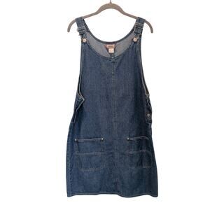 Vintage 90s Sz S M Denim Pinafore Jumper Dress Overalls Premier International